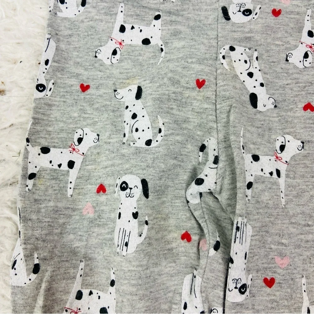 Carter's Pink & Gray dalmatian Dog pink ruffle long sleeve gray stretch leggings - Picture 9 of 17